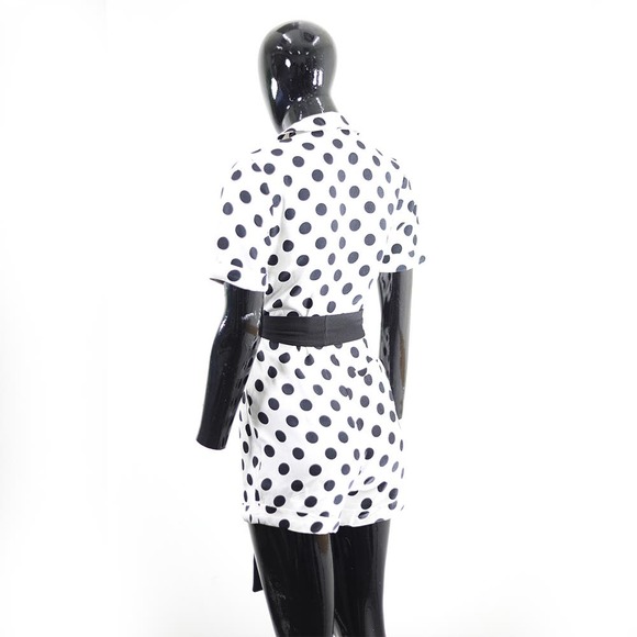 Trendy Topshop Black & White Polka Dot Romper - Picture 3 of 6